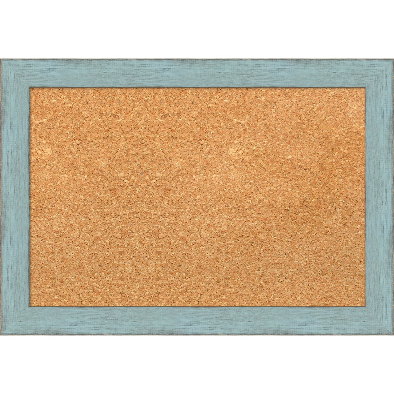 Cork Board, Sky Blue Rustic Wood Frame - Bulletin Board, Organization Board, Pin Board